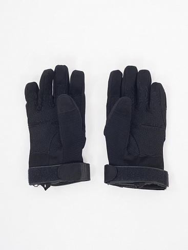 Перчатки тактические, 2 застежки, мягкие, black