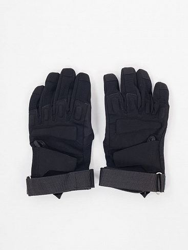 Перчатки тактические, 2 застежки, мягкие, black