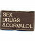 Нашивка на липучке "Sex, Drugs & Corvalol", фон олива