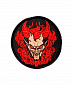 Нашивка на липучке "Демон" , круглая, фон черный